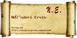 Nándori Ervin névjegykártya