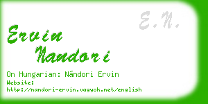 ervin nandori business card